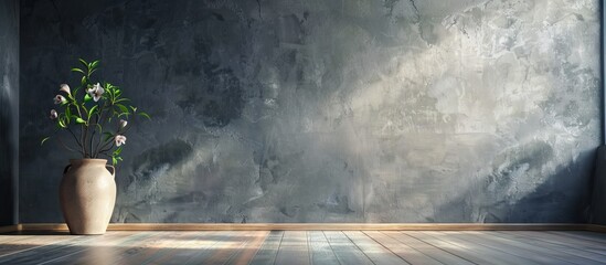 A neutral gray wall provides a backdrop for a copy space image.