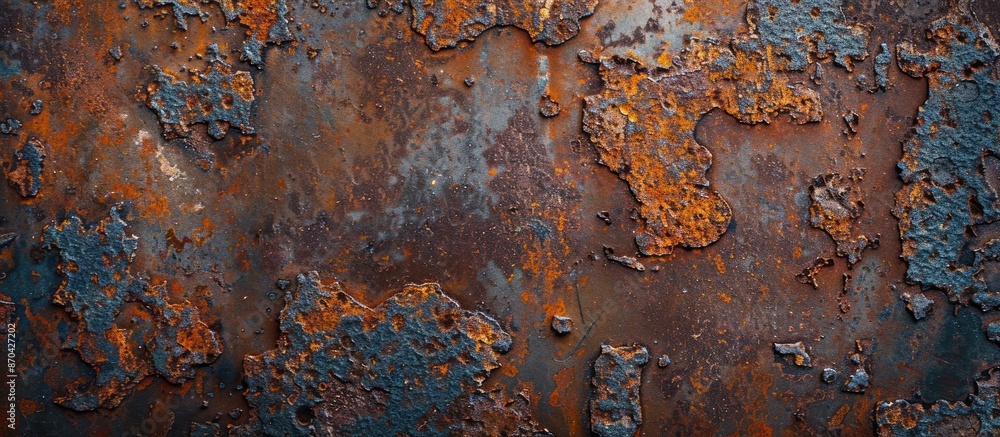 Poster detailed high-resolution image of a rusty metal surface with ample copy space.