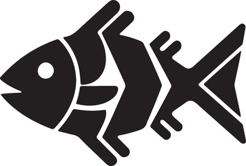 Fish vector Icon. Sea Food illustration symbol. Farm Element logo