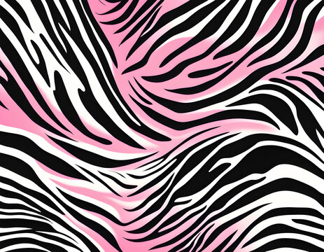 pink and white zebra skin. pink strip animal jungle texture zebra background.