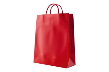 Red shopping bag isolated on transparent background