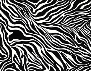 Fototapeta premium Black and white zebra skin. Black strip animal jungle texture zebra background.
