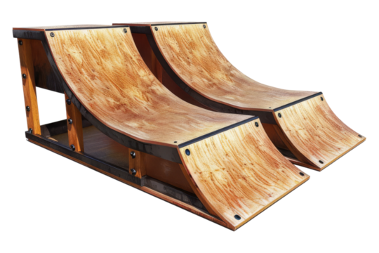 Skateboard ramps isolated on transparent background