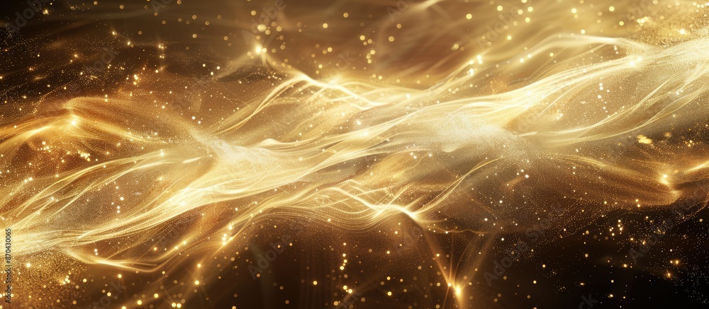 Aufkleber a dynamic image of shimmering golden light trails in motion, creating a vibrant sense of energy and 