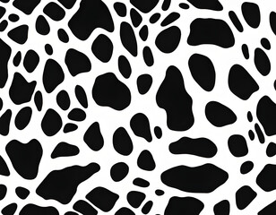 Black and white Cow Spot Texture pattern