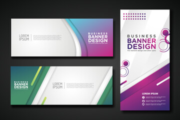 Set modern abstract banners for corporate concept, element design. Vector illustration