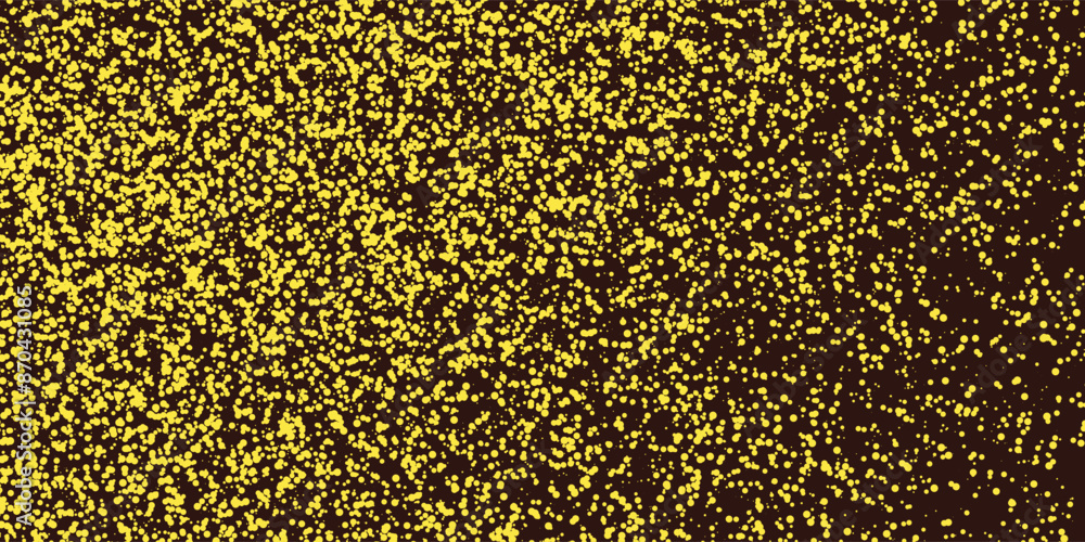 Poster abstract yellow and brown spotted pattern - random placed spots, circles of various sizes, retro sty