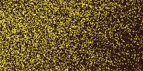 Abstract Yellow and Brown Spotted Pattern - Random Placed Spots, Circles of Various Sizes, Retro Style Texture, Vector Design on Dark Background