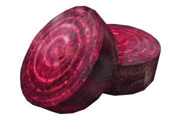 Slice red beetroots isolated on transparent background
