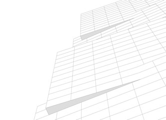 Modern architecture building vector 3d drawing