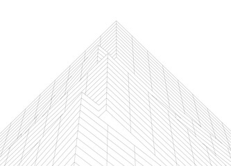 Fototapeta premium Modern architecture building vector 3d drawing