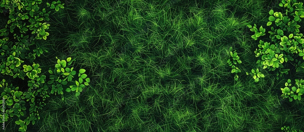 Poster background of lush green grass with space for adding images. copy space image. place for adding text