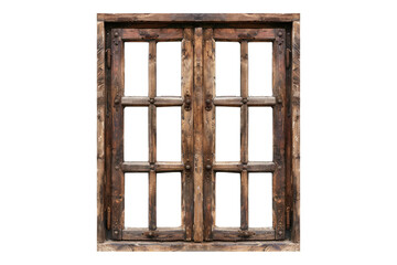 Obraz premium Wooden window isolated on transparent background