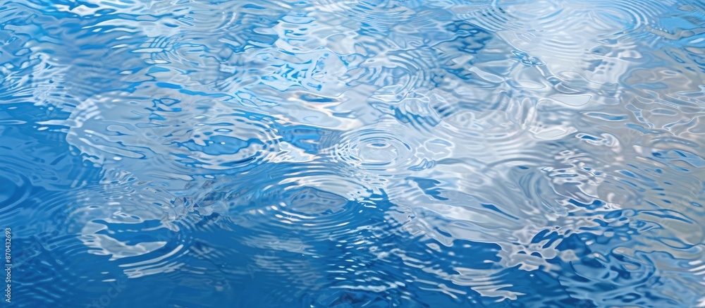 Aufkleber abstract texture and pattern created by the reflection of the blue sky on pond water, perfect for a 