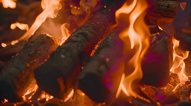 Flames Of Fire And Sparks On Black Background. Magic Fier. Bonfire Flaming In The Night. Burning Sparks Flying. Fiery Orange Glowing Flying Away Particles On Black Background.