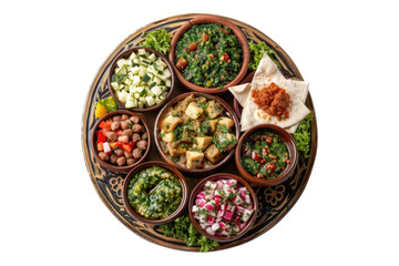 Traditional leavantine cuisine isolated on transparent background