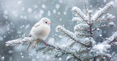 bird in snow  on a branch