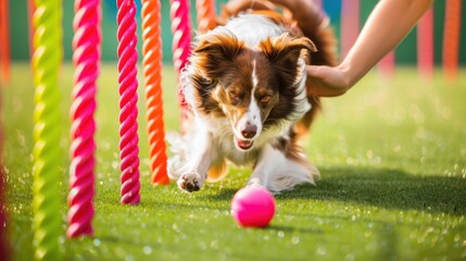The dog in agility course