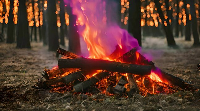 Flames Of Fire And Sparks On Black Background. Magic Fier. Bonfire Flaming In The Night. Burning Sparks Flying. Fiery Orange Glowing Flying Away Particles On Black Background.