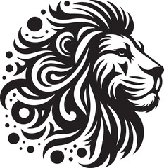 sketch of a tribal lion tattoo. lion king logo. vector drawing graceful and graceful king of beasts lion