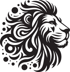 Fototapeta premium sketch of a tribal lion tattoo. lion king logo. vector drawing graceful and graceful king of beasts lion