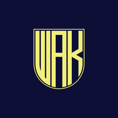 wak letter logo design