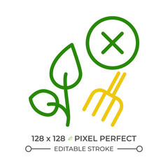 Rewilding two color line icon. Conservation biology. Ecological recovery. Environment protection. Ecosystem bicolor outline symbol. Duotone linear pictogram. Isolated illustration. Editable stroke