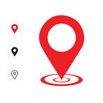 red location pin icon on white clip art preview