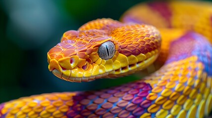 Fototapeta premium Close up of a Beautiful Colorful Twisted Snake in its Natural Habitat