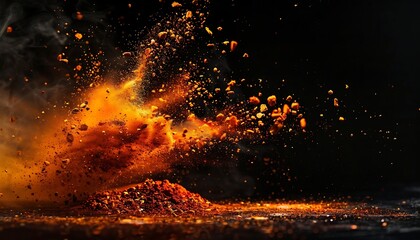 Colorful powder explosion on black background. Abstract background for design.