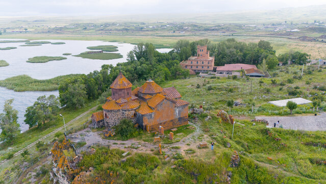 Hayravank Monastery located in Gegharkunik region. Taken with a drone