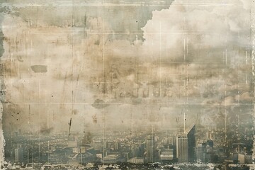 City buildings ephemera border architecture background paper.