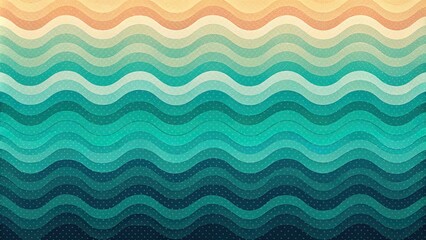 Vibrant retro-inspired gradient background features a mesmerizing abstract wave pattern in seamless teal hues, evoking a nostalgic summer vibe with a grainy textured noise effect.
