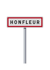 Panneau d'entrée de la ville de Honfleur (Calvados) en vectoriel
