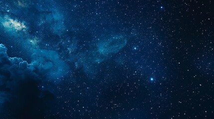 Starry night sky with a galaxy in outer space, background of the universe