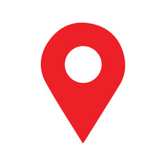 Red marker with a white dot on it, Location map icon vector, location Icon Clip art