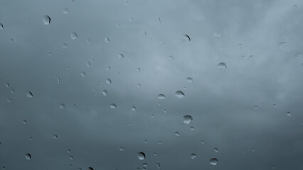 Drops of water on glass