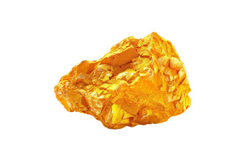 a yellow rock with a white background
