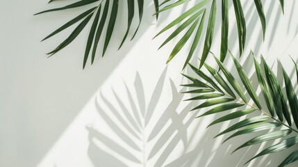 Obraz premium A calming scene of gentle ripples on a clear, shallow water surface, with the shadow of palm leaves cast on the right side. The soft light and circular patterns create a peaceful, abstract ambiance