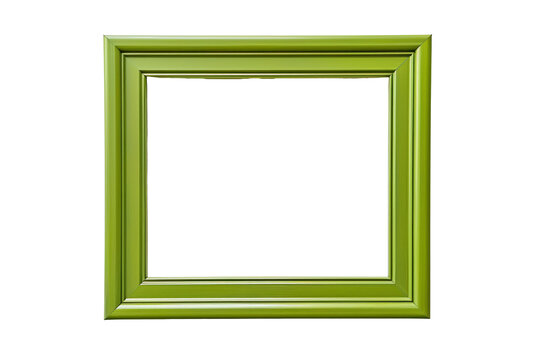 a green frame with a white background