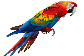 a colorful parrot with a white background