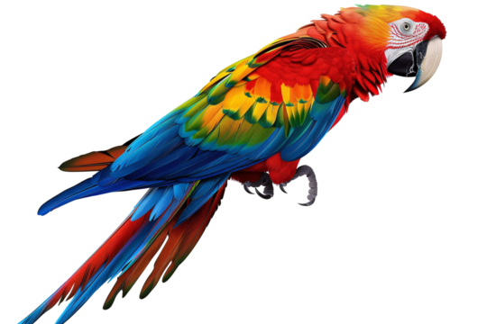 a colorful parrot with a white background