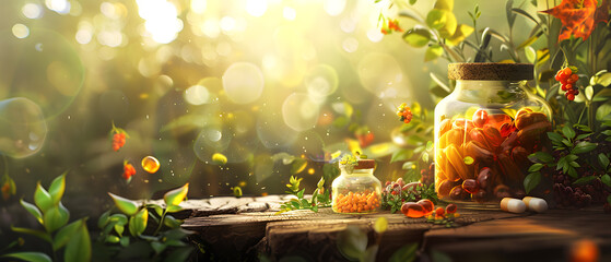 Medicines and dietary supplements, vitamins for health