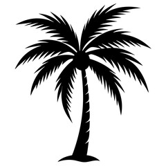 Coconut tree icon silhouette vector art illustration