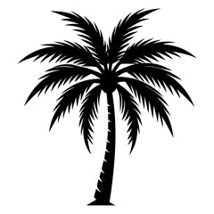 Obraz premium Coconut tree icon silhouette vector art illustration