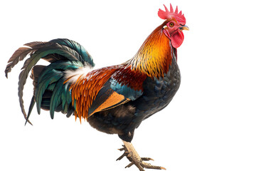 Fototapeta premium a rooster standing on a white background