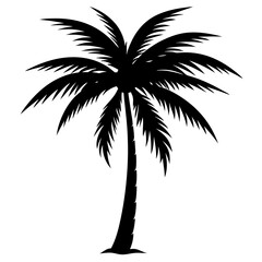 Coconut tree icon silhouette vector art illustration