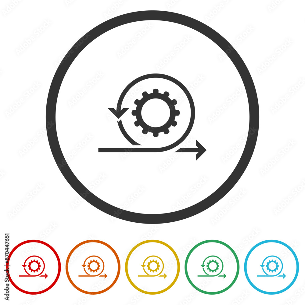 Poster agile icon. set icons in color circle buttons