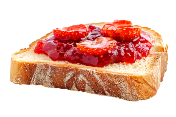 a slice of bread with strawberry jam