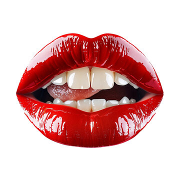 recommend clip art: Female lips with red lipstick clip art
